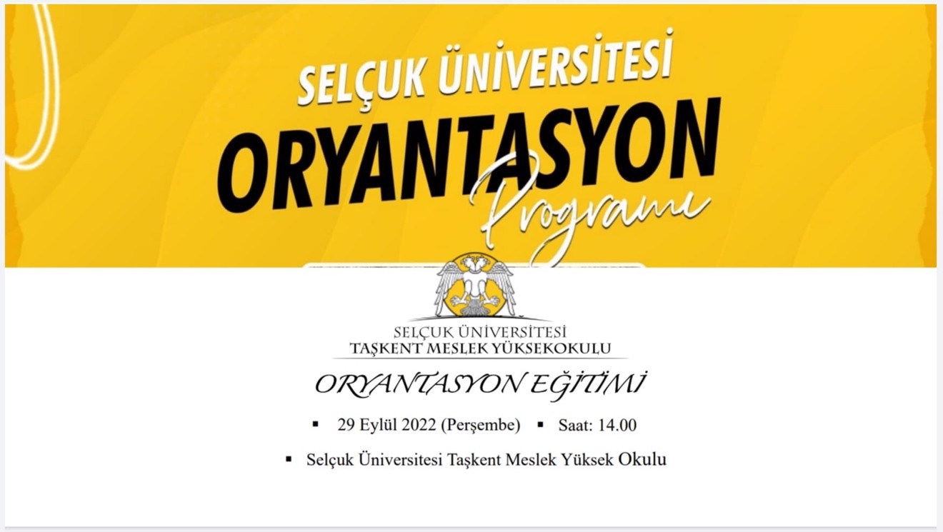 Taşkent Meslek Yüksekokulunda 'Oryantasyon Eğitimi' düzenlendi.